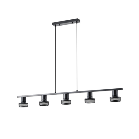 Imagine Spotlight de tavan metalic 5 lumini 5XGU10 max 5W 1180X100X1180mm negru Arte Illumina Solun