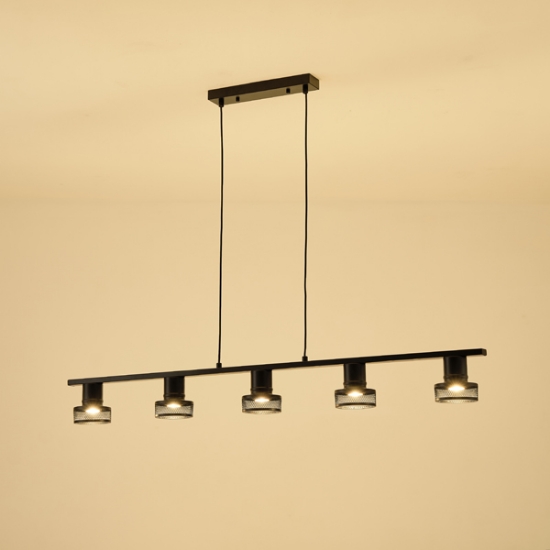 Imagine Spotlight de tavan metalic 5 lumini 5XGU10 max 5W 1180X100X1180mm negru Arte Illumina Solun