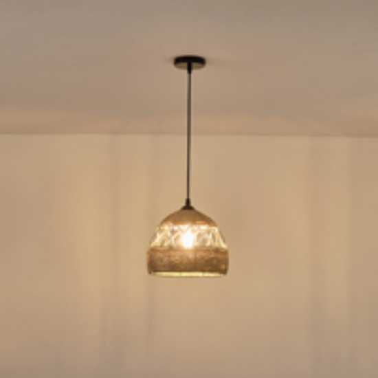 Imagine Lampa suspendată rope-metal unică HELIOS 15W 250X1290mm negru-khaki