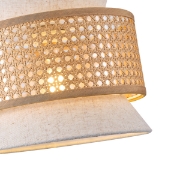 Imagine Lampa suspendată metal-textil unică 1XE27 max 15W Ø400X1310mm crem-alb Arte Illumina Isla
