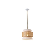 Imagine Lampa suspendată metal-textil unică 1XE27 max 15W Ø260X1260mm crem-alb Arte Illumina Isla