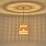 Imagine Lampa suspendată metal-textil unică 1XE27 max 15W Ø260X1260mm crem-alb Arte Illumina Isla
