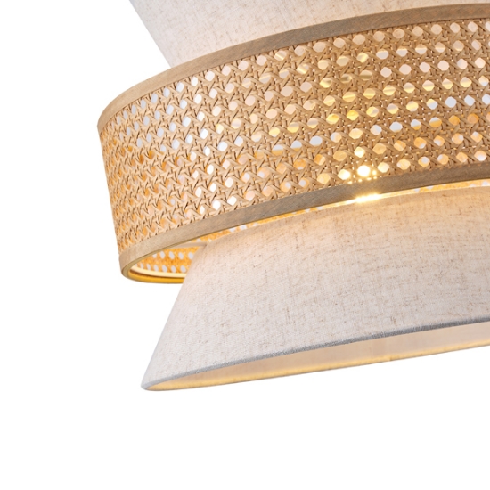 Imagine Lampa suspendată metal-textil unică 1XE27 max 15W Ø260X1260mm crem-alb Arte Illumina Isla