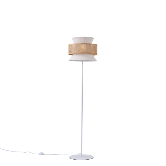 Imagine Lampă de podea metal-textil 1XE27 Max 15W Ø350X1450mm crem-alb Arte Illumina Isla
