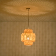 Imagine Lampa suspendată din bambus cu un singur punct de lumină 1XE27 Max 15W Ø310X1480mm crem Arte Illumina Aura