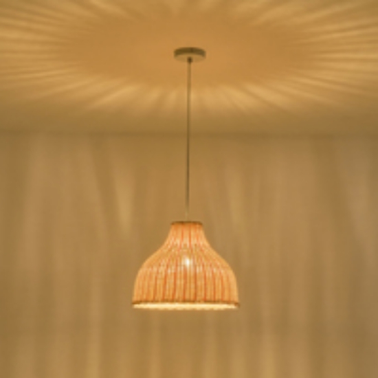 Imagine Lampa suspendată din bambus cu un singur corp 1X1XE27 Max 15W Ø330X1440mm crem Arte Illumina Coastal
