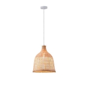 Imagine Lumină suspendată Bamboo Single Light 1XE27 Max 15W Ø310X1580mm Crem Arte Illumina Earthy