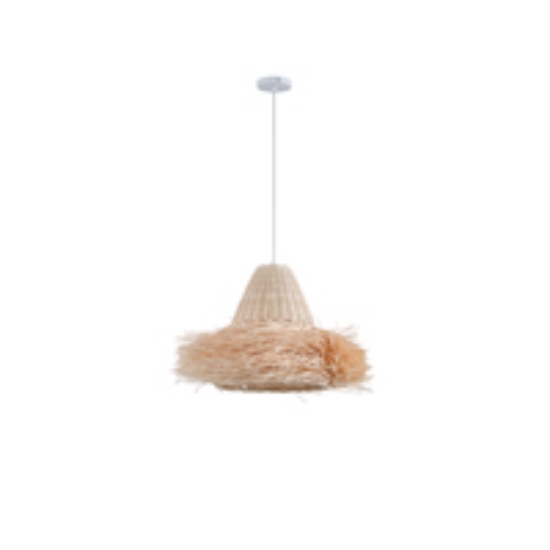Imagine Lampa suspendată din bambus cu un singur bec 1xE27 max 15W Ø560x1560mm crem Arte Illumina Sisal