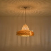 Imagine Lampa suspendată din bambus cu un singur bec 1xE27 max 15W Ø560x1560mm crem Arte Illumina Sisal