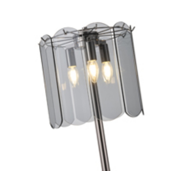 Imagine Lampă de podea metal-sticlă 3XE14 Max 8W Ø300X1600mm Negru Arte Illumina Mira