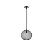 Imagine Lumină suspendată metalică cu un singur corp 1XE27 Max 15W Ø350X1360mm Negru Arte Illumina Mesh