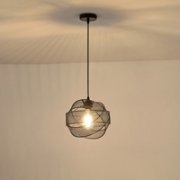 Imagine Lumină suspendată metalică single light 1x27 max 15W Ø450x1340mm neagră Arte Illumina OGGI