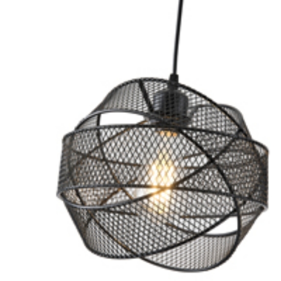 Imagine Lumină suspendată metalică single light 1x27 max 15W Ø450x1340mm neagră Arte Illumina OGGI