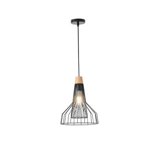 Imagine Lampa suspendată metalică cu un singur corp 1XE27 max 15W 260X1240mm neagră Arte Illumina Tassel