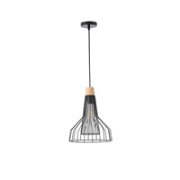 Imagine Lampa suspendată metalică cu un singur corp 1XE27 max 15W 260X1240mm neagră Arte Illumina Tassel