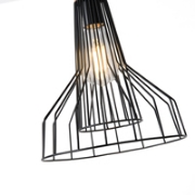 Imagine Lampa suspendată metalică cu un singur corp 1XE27 max 15W 260X1240mm neagră Arte Illumina Tassel