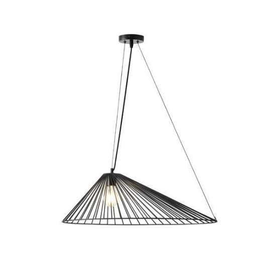Imagine Lumină suspendată metalică cu un singur corp 1xE27 Max 15W Ø600x1300mm neagră Arte Illumina RAY