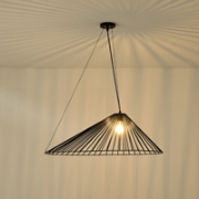 Imagine Lumină suspendată metalică cu un singur corp 1xE27 max 15W Ø800x1360mm neagră Arte Illumina RAY