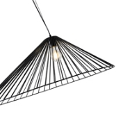 Imagine Lumină suspendată metalică cu un singur corp 1xE27 max 15W Ø800x1360mm neagră Arte Illumina RAY