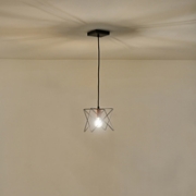 Imagine Lumină suspendată metalică cu un singur corp 1xE27 Max 15W 175x1240mm neagră Arte Illumina Brawck