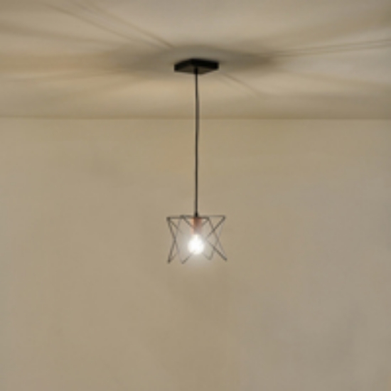 Imagine Lumină suspendată metalică cu un singur corp 1xE27 Max 15W 175x1240mm neagră Arte Illumina Brawck