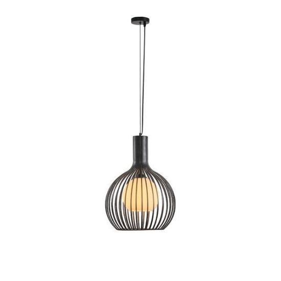 Imagine Lustră metalică cu un singur corp 1XE27 max 15W Ø340X1520mm alb-negru Arte Illumina Airy
