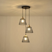 Imagine Lustră metalică 3 lumini 3XE27 max 15W Ø370X1260mm rozetă neagră Arte Illumina NET