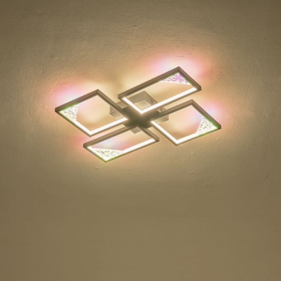 Imagine Lumină de plafon din aluminiu LED 36W 1400Lm 3000K 448X578mm argintie Arte Illumina Square