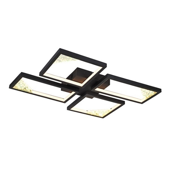 Imagine Lumină de plafon LED din aluminiu 36W 1400Lm 3000K 448X578mm neagră Arte Illumina Square