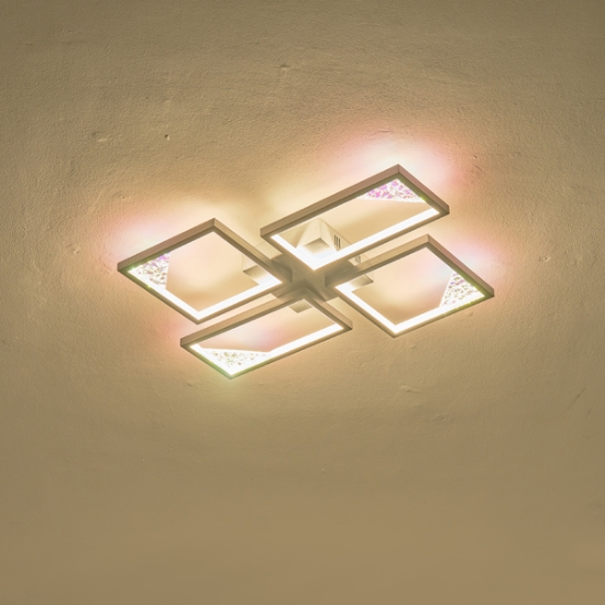Imagine Lumină de plafon LED din aluminiu 36W 1400Lm 3000K 448X578mm neagră Arte Illumina Square