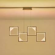 Imagine Lumină suspendată din aluminiu LED 36W 1400Lm 3000K 820X340mm neagră Arte Illumina Square