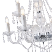 Imagine Lampa suspendată metal-cristal 9 lumini 9x14E Max 8W 710x1750mm argintie Arte Illumina Kristallo