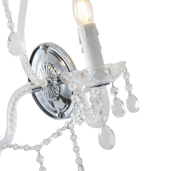 Imagine Aplica metal-cristal 2 lumini 2xE14 max 8W 330x425mm argintie Arte Illumina Kristallo