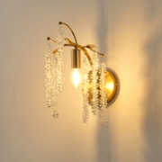 Imagine Aplica de perete metal-sticlă E14 max 8W 165X245X303mm aurie transparentă Arte Illumina Dynasty