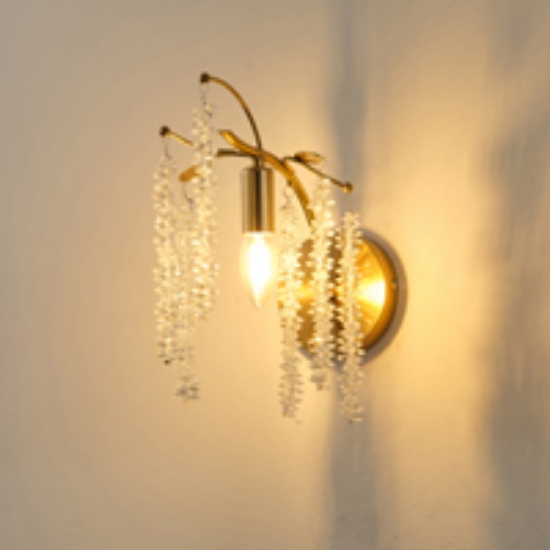 Imagine Aplica de perete metal-sticlă E14 max 8W 165X245X303mm aurie transparentă Arte Illumina Dynasty