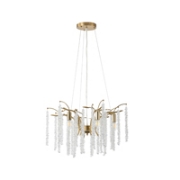 Imagine Lumină suspendată metal-sticlă 6 lumini 6XE14 max 8W 590X568mm aurie transparentă Arte Illumina Dynasty