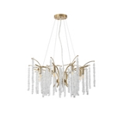 Imagine Lumină suspendată metal-sticlă 8 lumini 8XE14 max 8W Ø740X607mm aurie transparentă Arte Illumina Dynasty