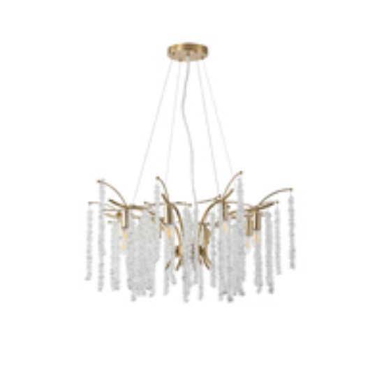 Imagine Lumină suspendată metal-sticlă 8 lumini 8XE14 max 8W Ø740X607mm aurie transparentă Arte Illumina Dynasty