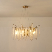 Imagine Lumină suspendată metal-sticlă 8 lumini 8XE14 max 8W Ø740X607mm aurie transparentă Arte Illumina Dynasty
