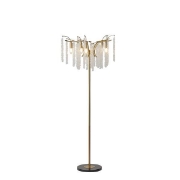 Imagine Lampă de podea metalică cu sticlă transparentă 5XE14 Max 8W 590X1490mm Aurie Transparentă Arte Illumina Dynasty