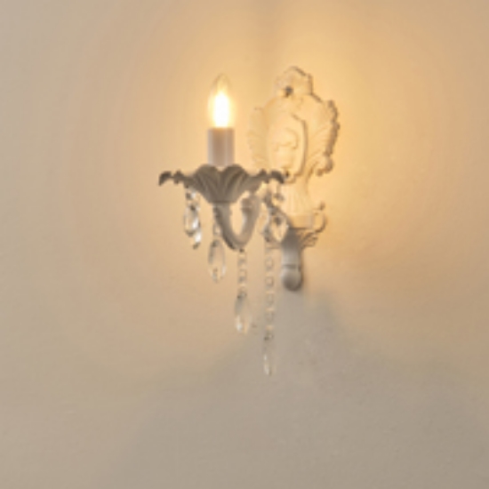 Imagine Aplica metalică din aluminiu cu cristal 1XE14 MAH 8W 140X245X380mm alb Arte Illumina Jewel