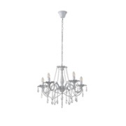 Imagine Lumină suspendată metal-sticlă 5 lumini 5XE14 alb ARTE ILLUMINA JEWEL
