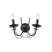 Imagine Aplica de perete metalică 2 lumini 2XE14 8W 320X245X190mm neagră Arte Illumina Vault