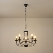 Imagine Lumină suspendată metalică 5 lumini 5xE14 8W 600x940mm neagră Arte Illumina Vault
