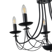 Imagine Lumină suspendată metalică 5 lumini 5xE14 8W 600x940mm neagră Arte Illumina Vault