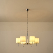 Imagine Lumină suspendată metal-textil 6 lumini 6XE14 negru 8W 660X1100mm argintie Arte Illumina Court