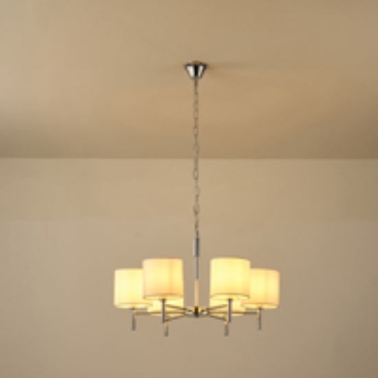 Imagine Lumină suspendată metal-textil 6 lumini 6XE14 negru 8W 660X1100mm argintie Arte Illumina Court
