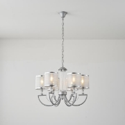 Imagine Lumină suspendată metal-textil 6 lumini 6XE14 8W 630X1150mm argintie Arte Illumina Noble
