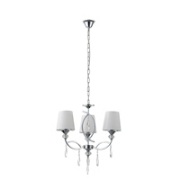 Imagine Lampa suspendată metal-textil-sticlă 3 lumini 3XE14 MAX 8W Ø580X1280mm argintie Arte Illumina Countess