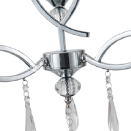 Imagine Lampa suspendată metal-textil-sticlă 3 lumini 3XE14 MAX 8W Ø580X1280mm argintie Arte Illumina Countess